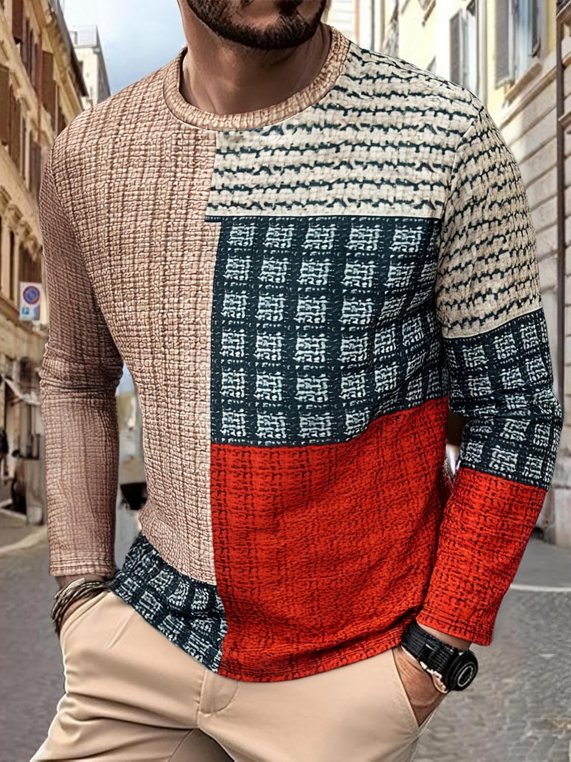 Camisetas masculinas estampadas manga longa casual gola redonda com design abstrato estampado leve streetwear pulôver em promoção! Veja a oferta e mais achadinhos de Camisetas 5 Hoje é o melhor dia para comprar Camisetas masculinas estampadas manga longa casual gola redonda com design abstrato estampado leve streetwear pulôver com aquele preço maroto! Promoção! Aproveite a oferta! 5