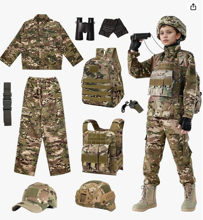 Disfraz militar para niños 6-7 años camuflaje miniatura 5
