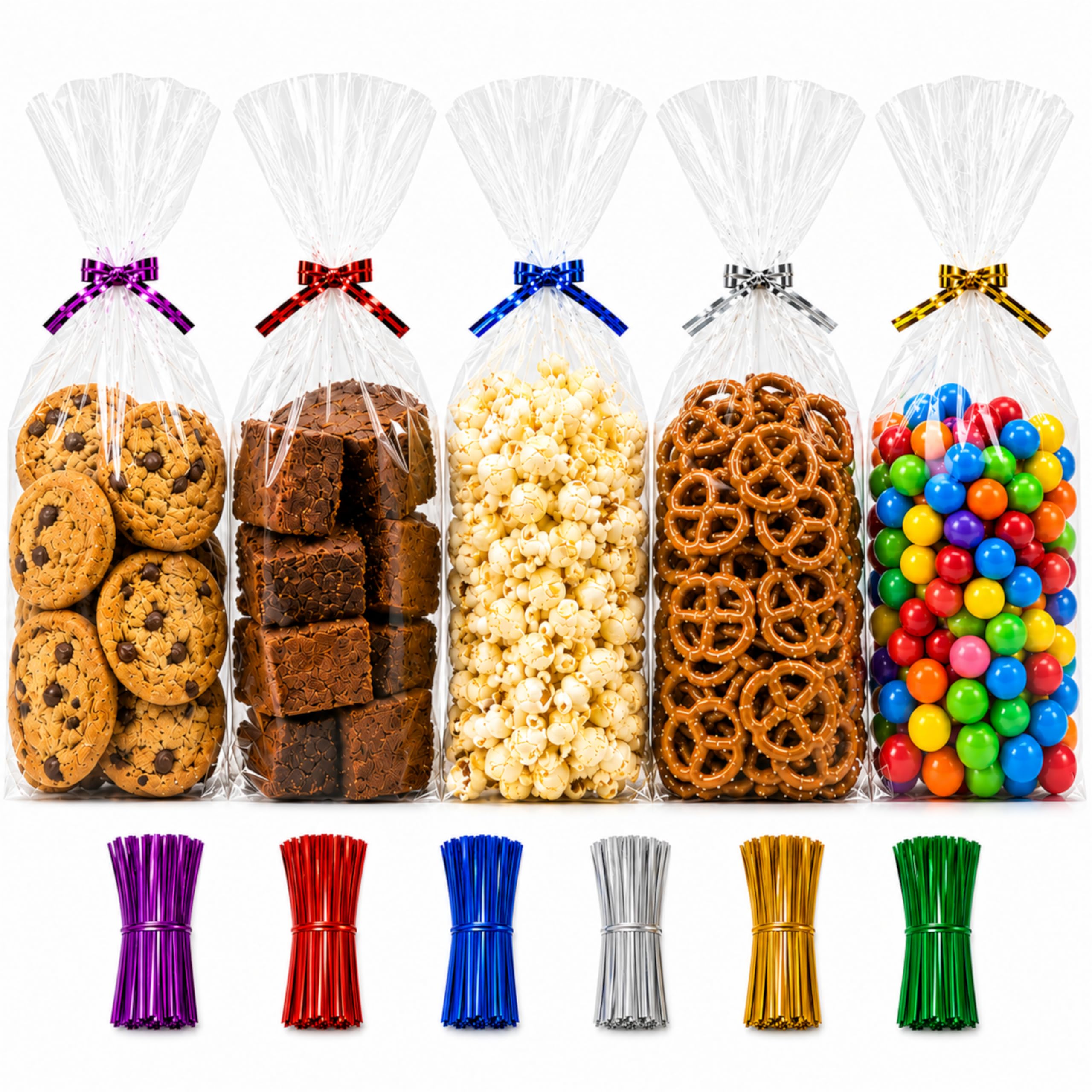 6x9 Cellophane Treat Bags with Ties 200 Clear Goodie Cookie Bags — Amazon image 10