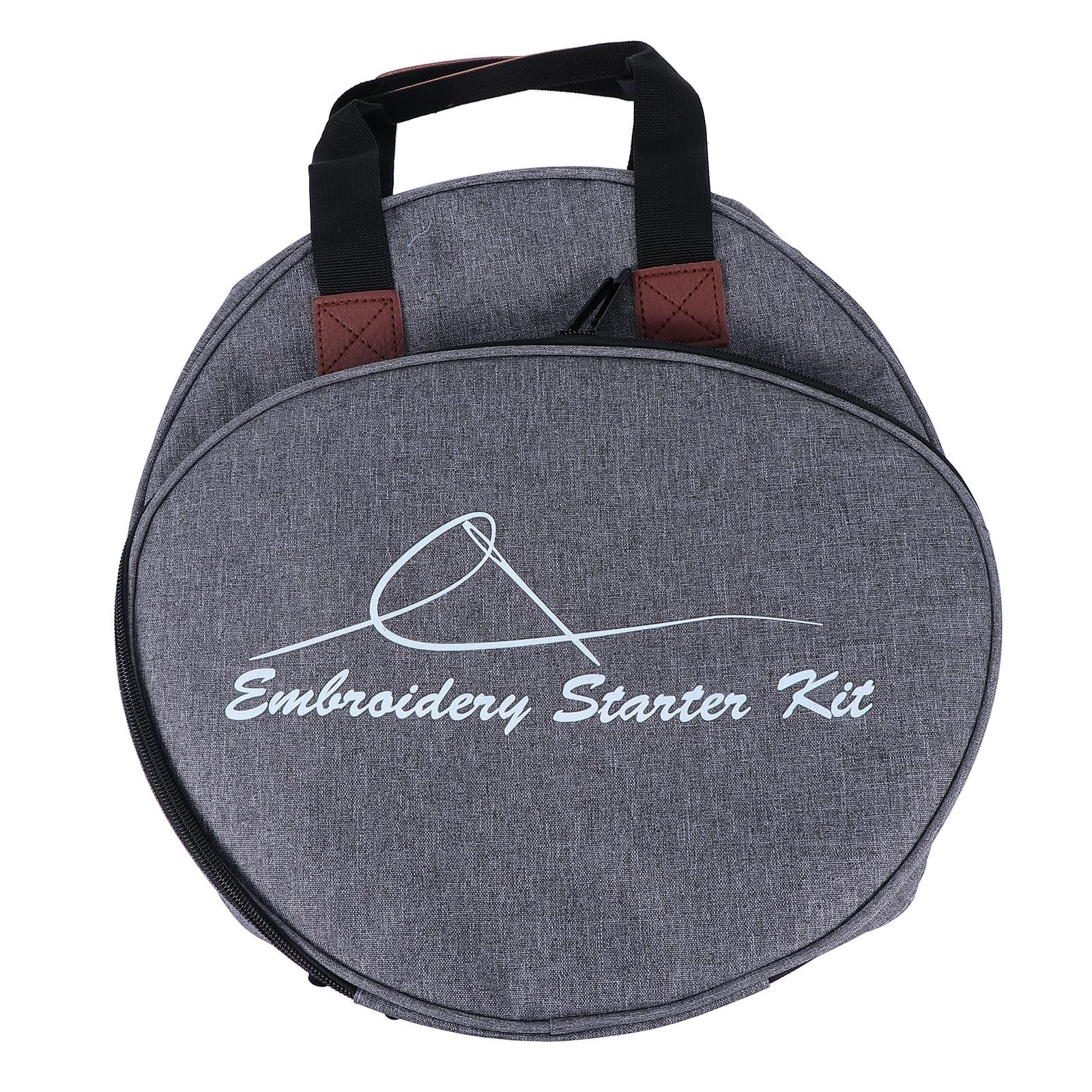 Kit de bordado en bolsa de tela Oxford de fácil acceso para evitar enredos de hilos y herramientas