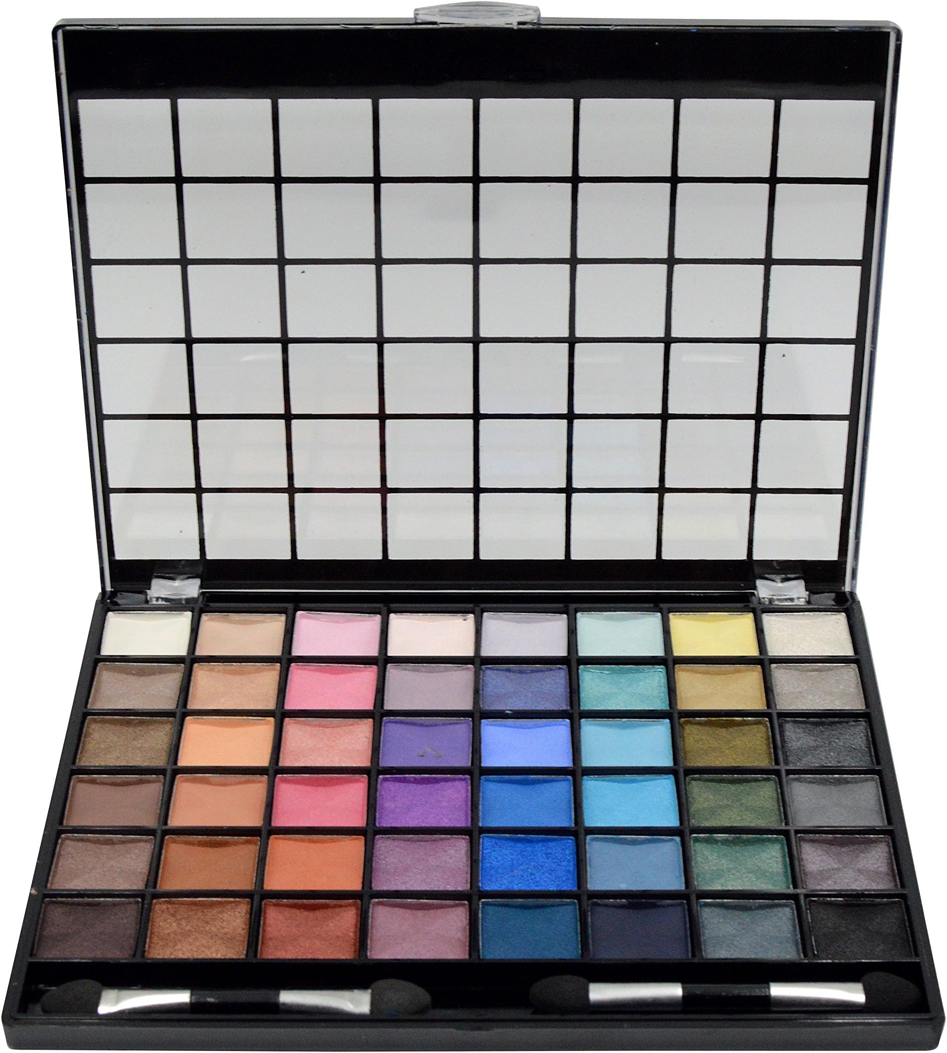 BYS 48 Shade Large Eyeshadow Palette with 2 Double Ended applicators, Matte and Shimmer