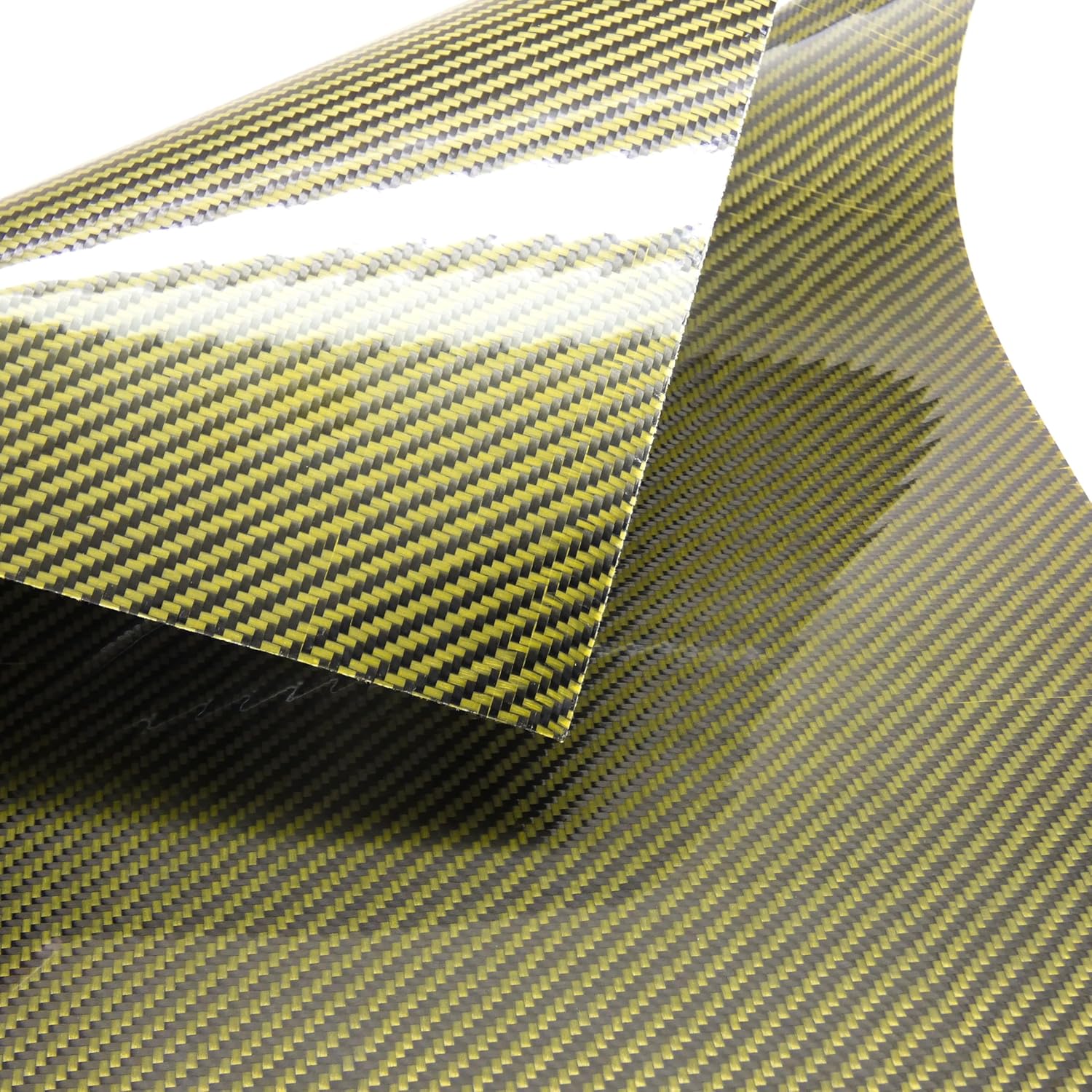 500x400x0.3mm Carbon Fiber Aramid Veneer Sheet Panel Real 3K Carbon Fiber (Twill Weave/Gloss Finish)