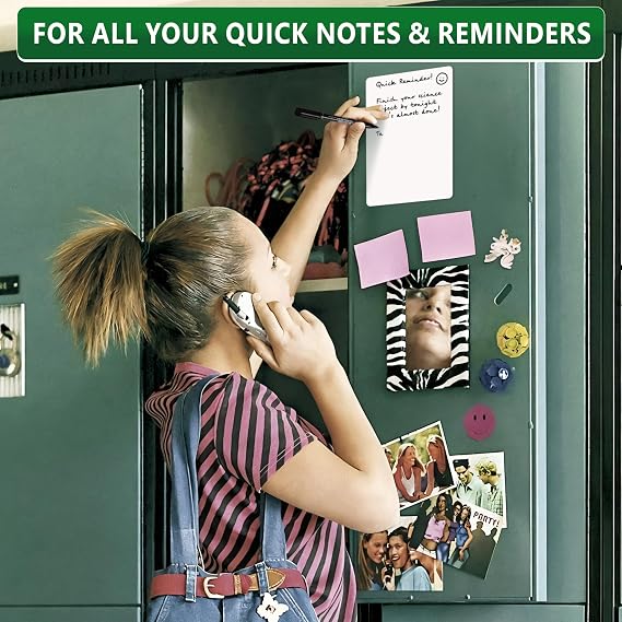 Locker Dry Erase Board Magnetic 5.5x8 - Locker Whiteboard Magnetic - Dry Erase Board for Lockers Magnet White Boards for Lockers Small Magnet White Boards - 5x8 Mini Whiteboard