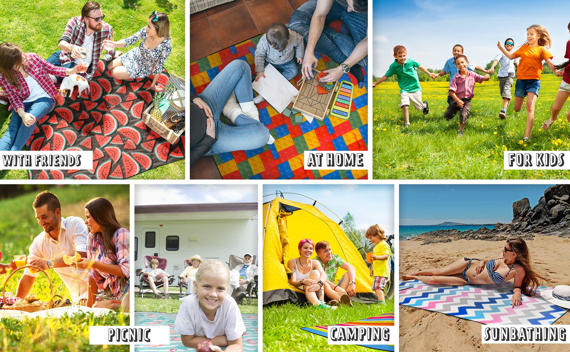 Tappetino Da Picnico Impermeabile 140x200cm - Per Spiaggia E Campeggio - Foto 5