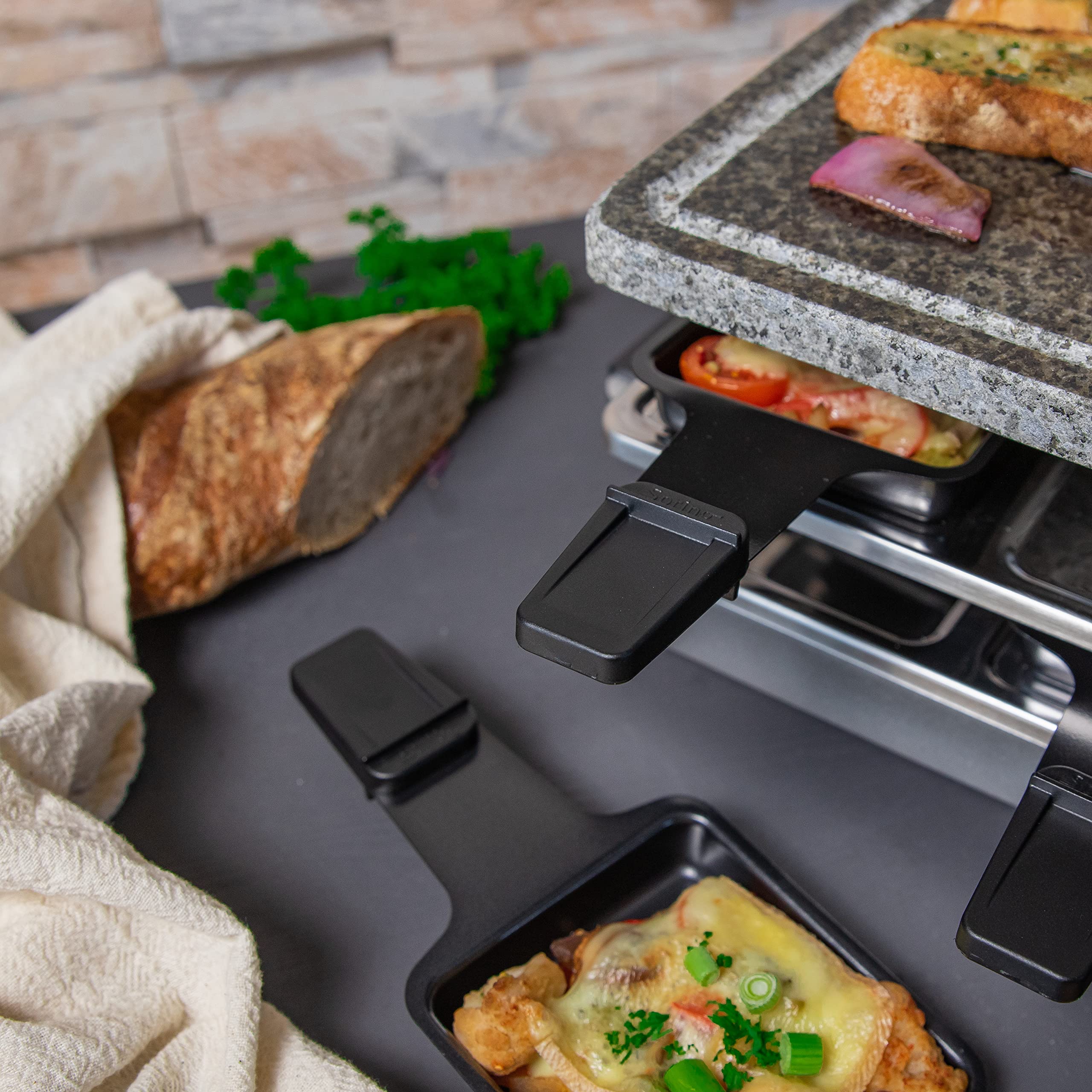 Spring Raclette mit Alugrillplatte-KP3267410001 Raclette mit Granitstein Grau one size