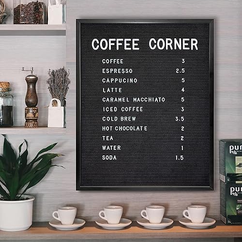 Miniatura 8 de Tablero de letras grande negro de 24 x 30 pulgadas, tablero de menú de fieltro grande, tablero de letras de fieltro grande, tablero de menú grande,