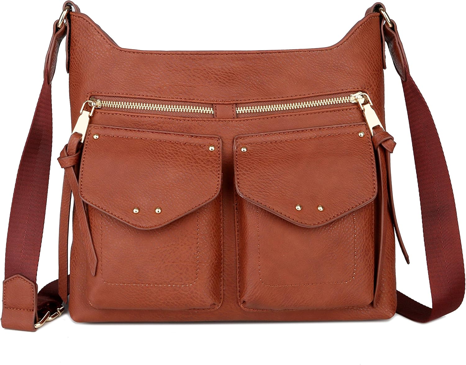 Aovtero Women's Vegan Leather Crossbody Bag - Adjustable Strap, Multiple Pockets, 12.2x10.6x3.5 Inches - View #9