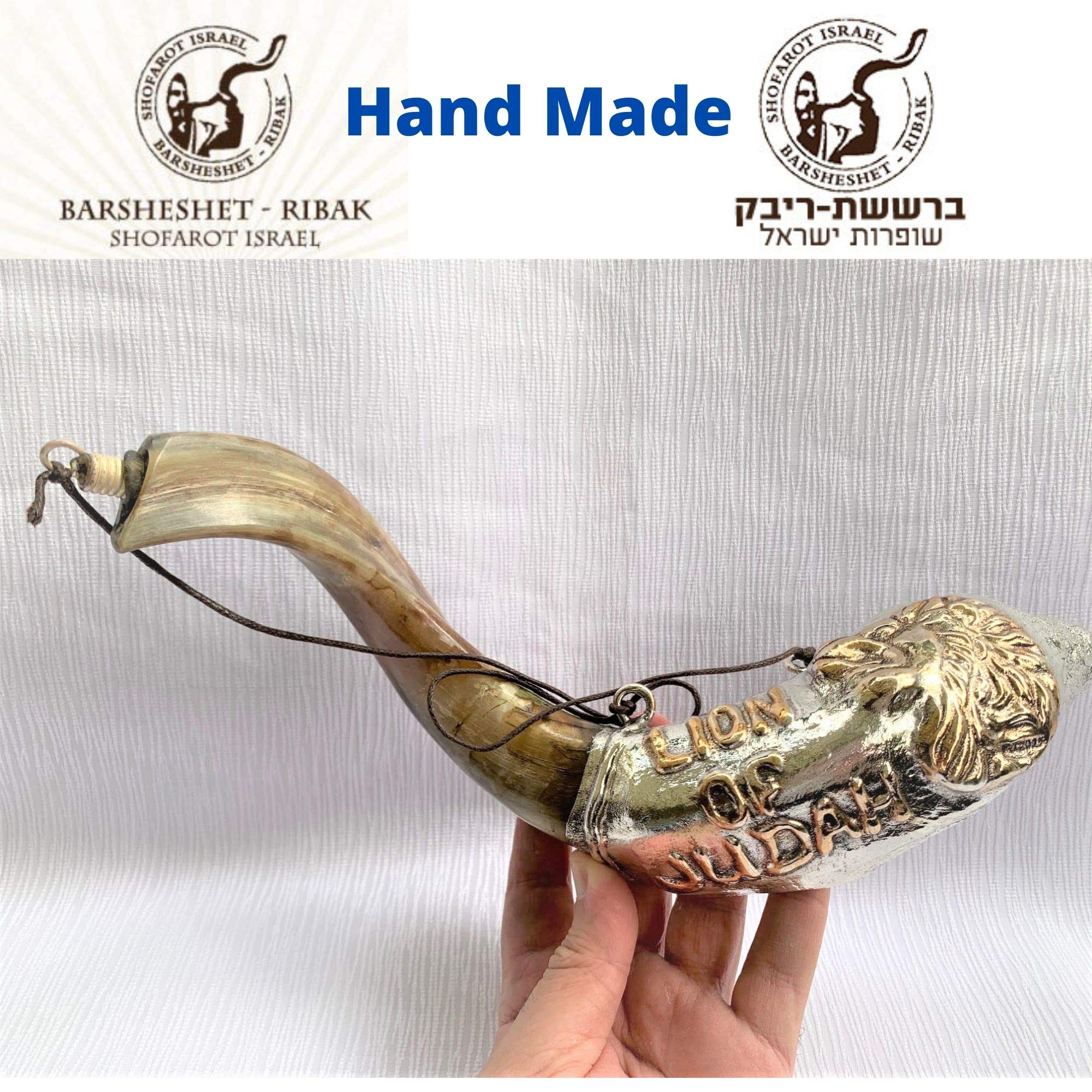 Amaizing srebrny ram shofar 40 cm - 43 cm Mesjaniczny lew Judaha olej do smarowania rzadki
