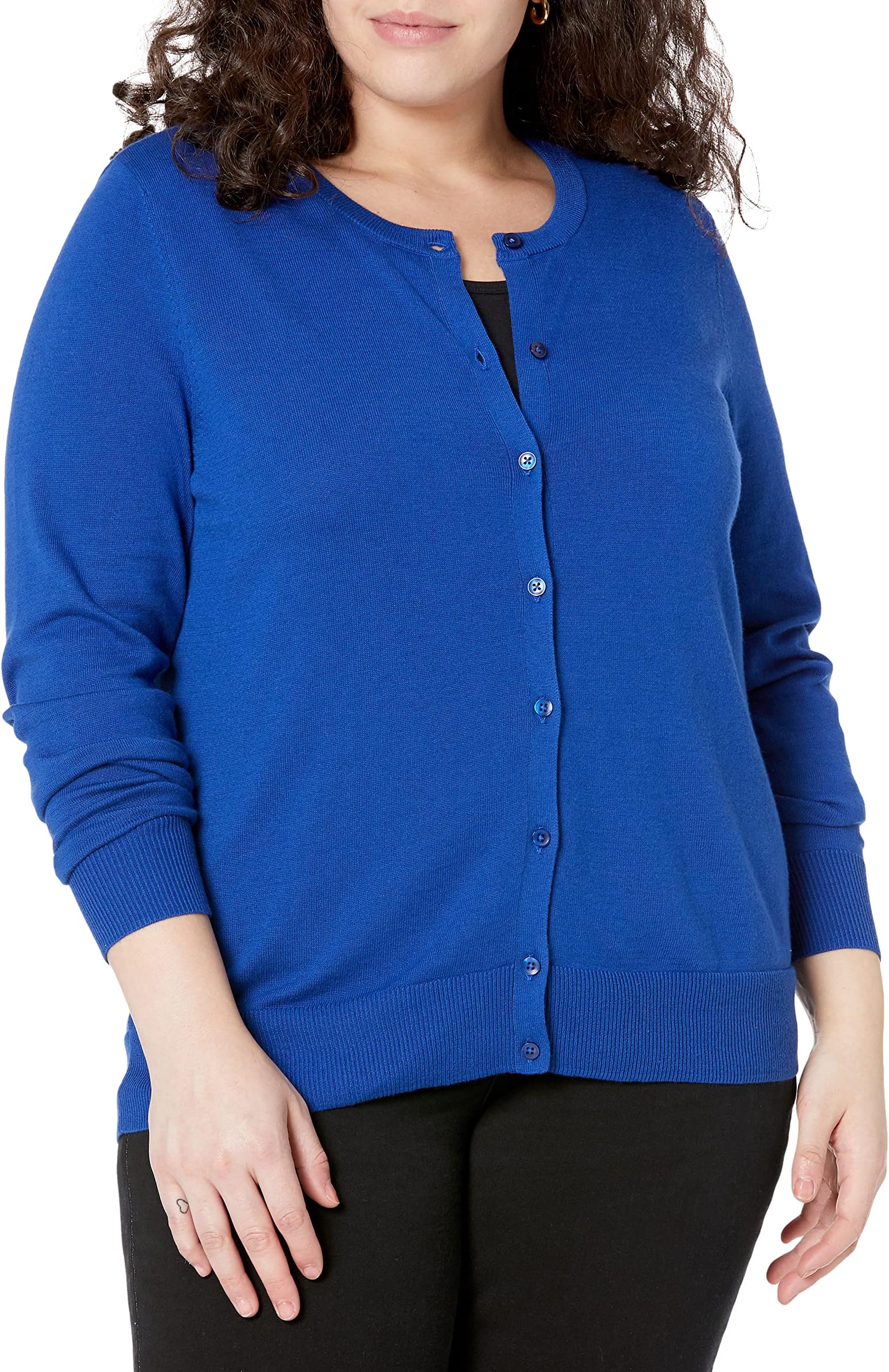 Women's Lightweight Crewneck Cardigan Sweater