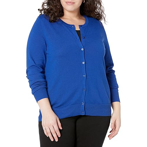 Amazon Essentials Women's Lightweight Crewneck Cardigan Sweater (Available in Plus Size)