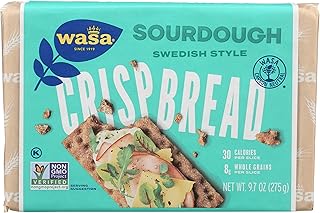 Wasa Sourdough Crispbread, 9.7 oz, Crackers, Non-GMO Ingredients, Good Source of Fiber, Fat Free
