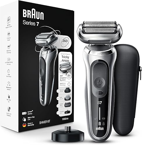 Braun Series 7 7032cs - Maquinilla de afeitar eléctrica flexible para hombres, para uso húmedo y seco, afeitadora eléctrica, recargable, afeitadora
