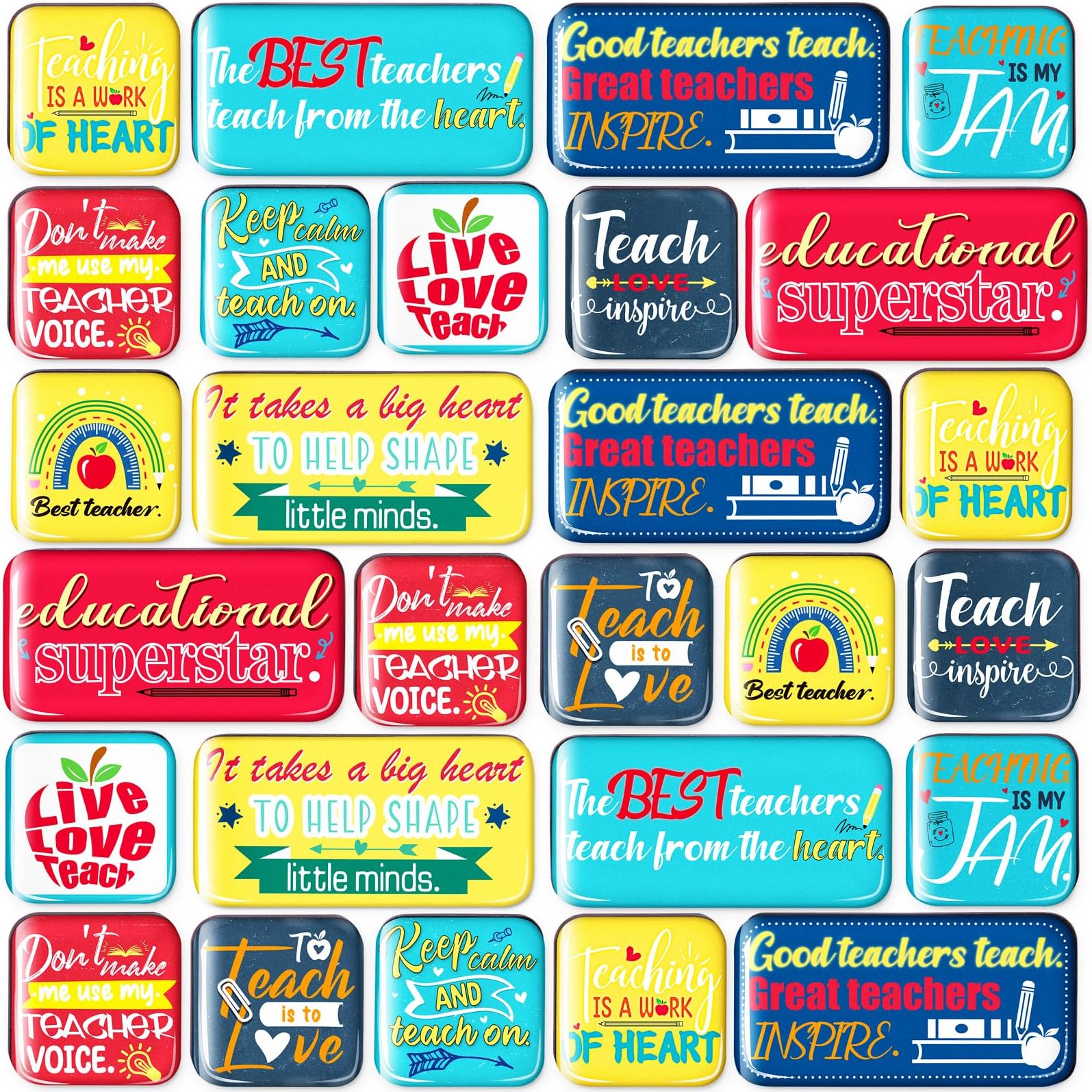 90shine12PCS Teacher Appreciation Gifts for Teachers Appreciation Week Refrigerator Magnets Sets, Birthday Christmas Unique Gift Supplies