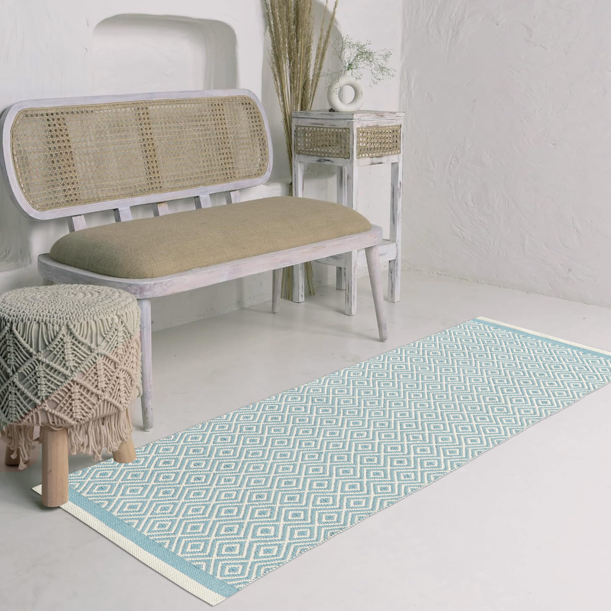 Handwoven Cotton Rug Runner - 60x152cm -22