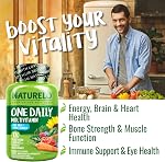 NATURELO Multivitamines pour hommes - Une multivitamine quotidienne pour les hommes avec des vitamines, minéraux & Aliments bio entiers, stimuler l'énergie & Santé, non OGM, 120 Gélules végétariennes