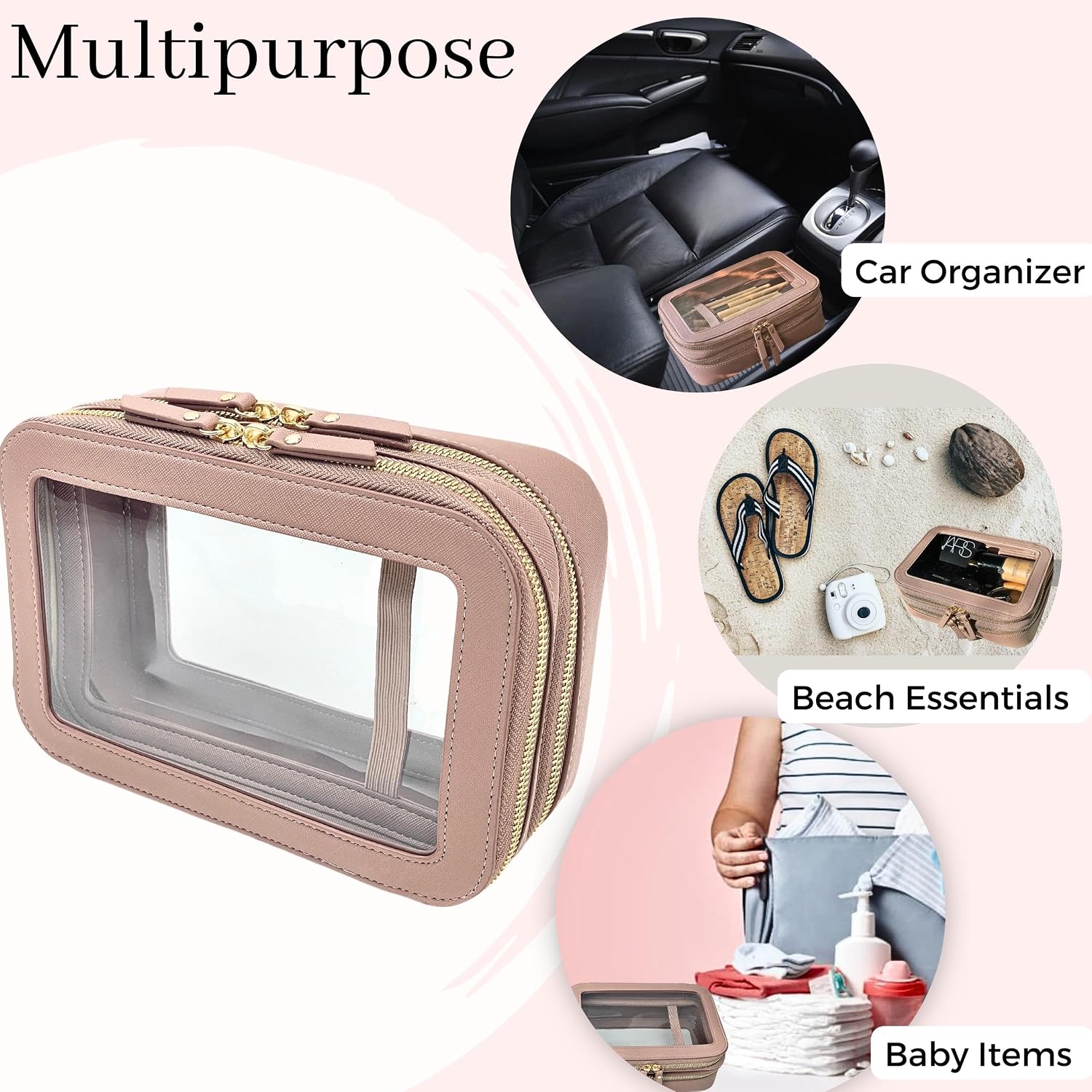 JAZD Women's Clear Cosmetic Bag