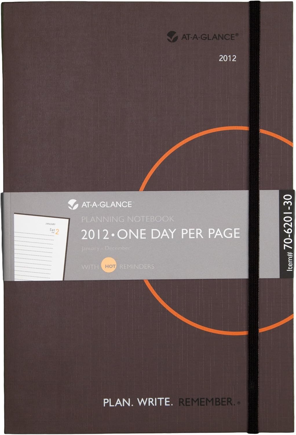 AT-A-GLANCE One-Day-Per-Page Planning Notebook, 6 x 9 Inches, Brown, 2012 (70-6201-30)