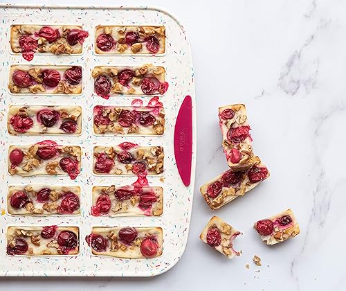 Miniatura 2 de Trudeau Molde Mini para Barra de 24 Ranuras  Premium Confetti Blanco de Silicona para Hornear con Borde Reforzado de Acero  Antiadherente, Sin BPA,