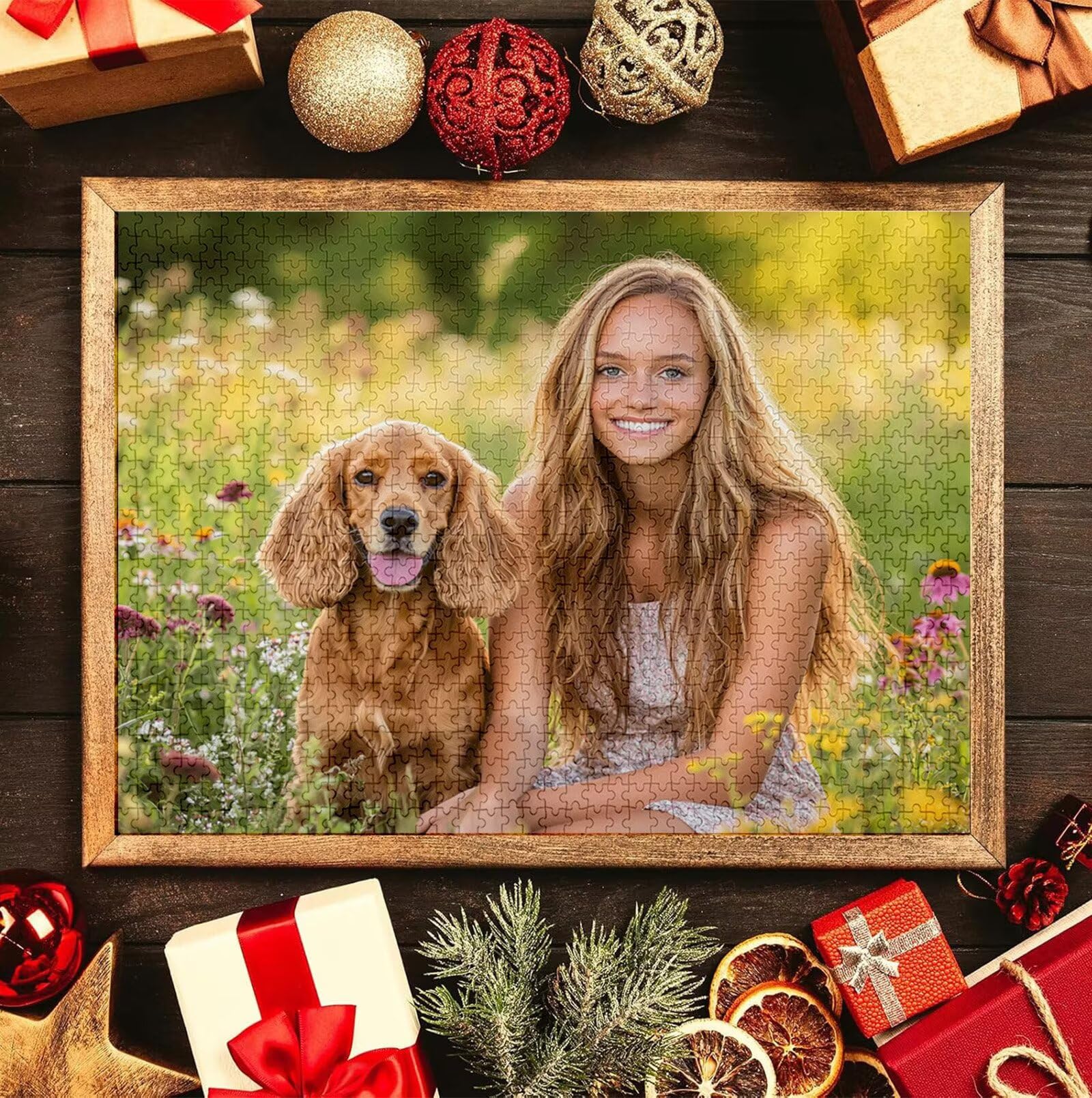 Puzzle Personalizado con Foto, Personalizada Rompecabezas Personalizado Diseña tu Logo Foto o Texto, Personalizado Navidad Halloween San Valentín Parejas Niños Familia Amigos h-2765