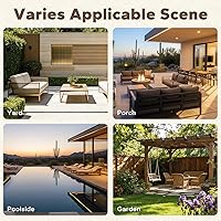 Vista 8 de Sofá de Mimbre Metálico para Patio de 75", Sofá Sillón de Ratán para Exteriores de 3 Asientos para Todo Tipo de Clima con Cojines Premium