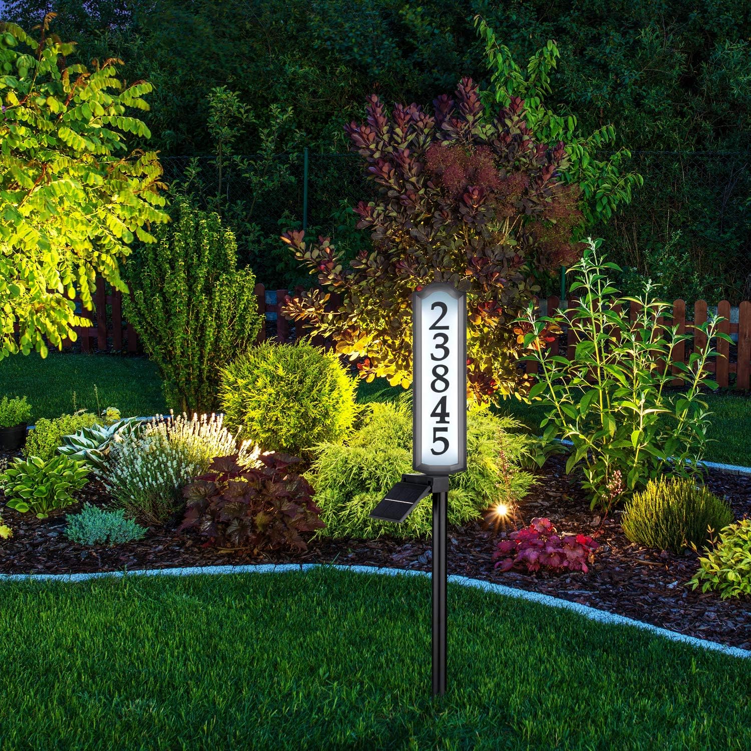 Whitehall™ Aurora Solar LED Double-Sided House Number Address Signs For Yard, Street & House, Holds Up To 5 Numbers, Measures - 40.5" x 4.5" x 1.25