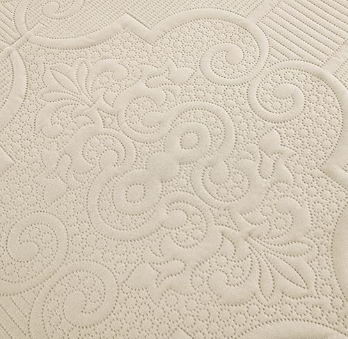 Miniatura 6 de CHIXIN Edredón tamaño King - Juego de colcha de damasco con patrón de paisley - Cubierta de cama de estilo clásico y hermoso, acolchado ultrasónico,