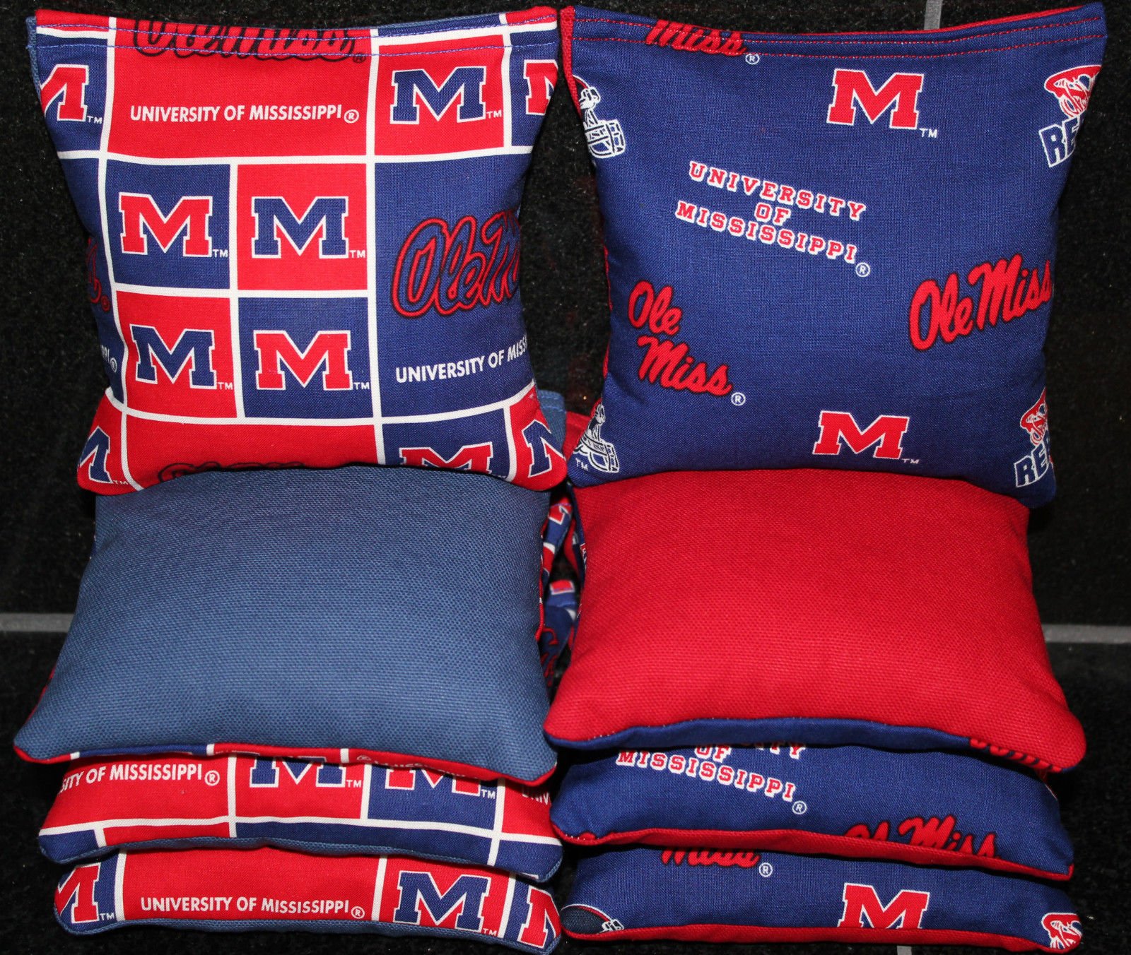 Mississippi OLE Miss Cornhole Bean Bags 8 Regulation Game Toss Tailgate Bags