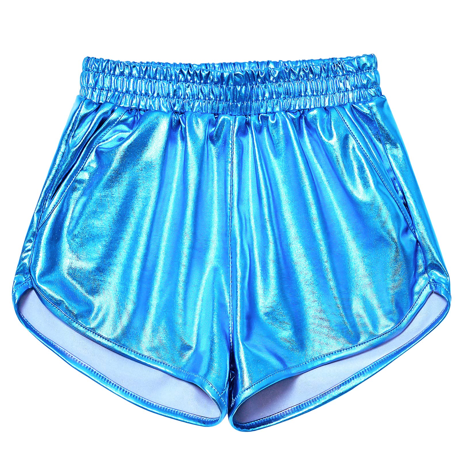 Mirawise Girls Metallic Shorts Shiny Hot Pants Sparkly Dance Outfits Short Pants