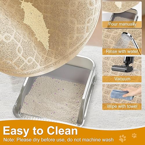 Miniatura 3 de Tapete para caja de arena para gatos, 35 x 24 pulgadas, tapete grande para atrapar arena para gatitos, mantiene el suelo limpio, tapete de caja de