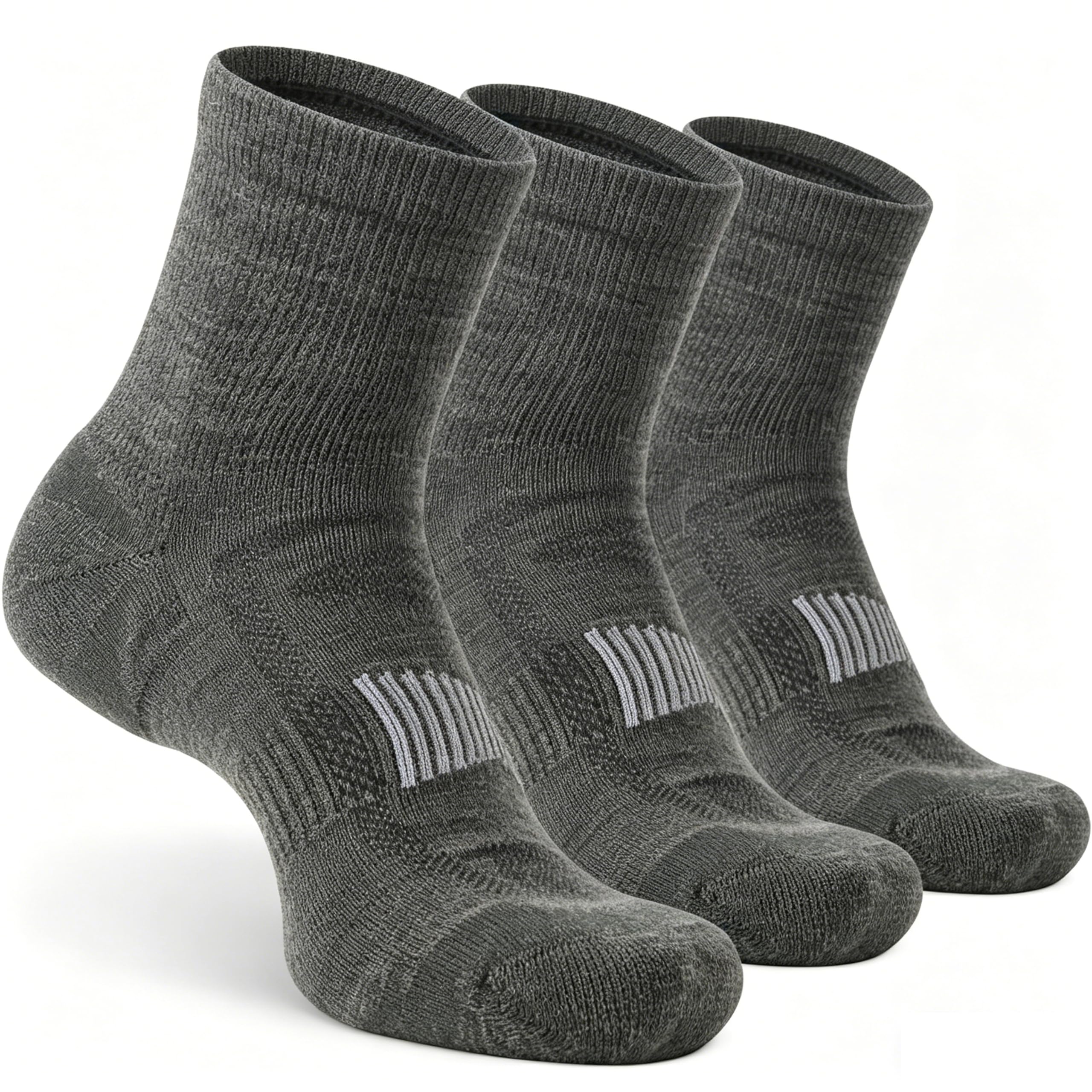 Wool Hiking Outdoor Trekking Moisture Wicking Cushion Muti Performance Crew Socks for Men&Women, S/M/L/XL, 1/4 Pairs-image-5
