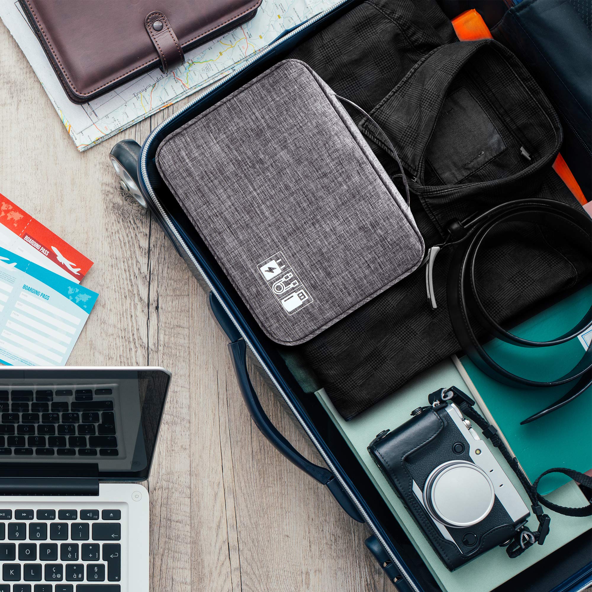 Organizer per elettronica da viaggio universale per cavi borsa organizer impermeabile accessori elettronici custodie per cavi, caricabatterie, telefono, USB, scheda SD, dischi rigidi, power bank, cavi