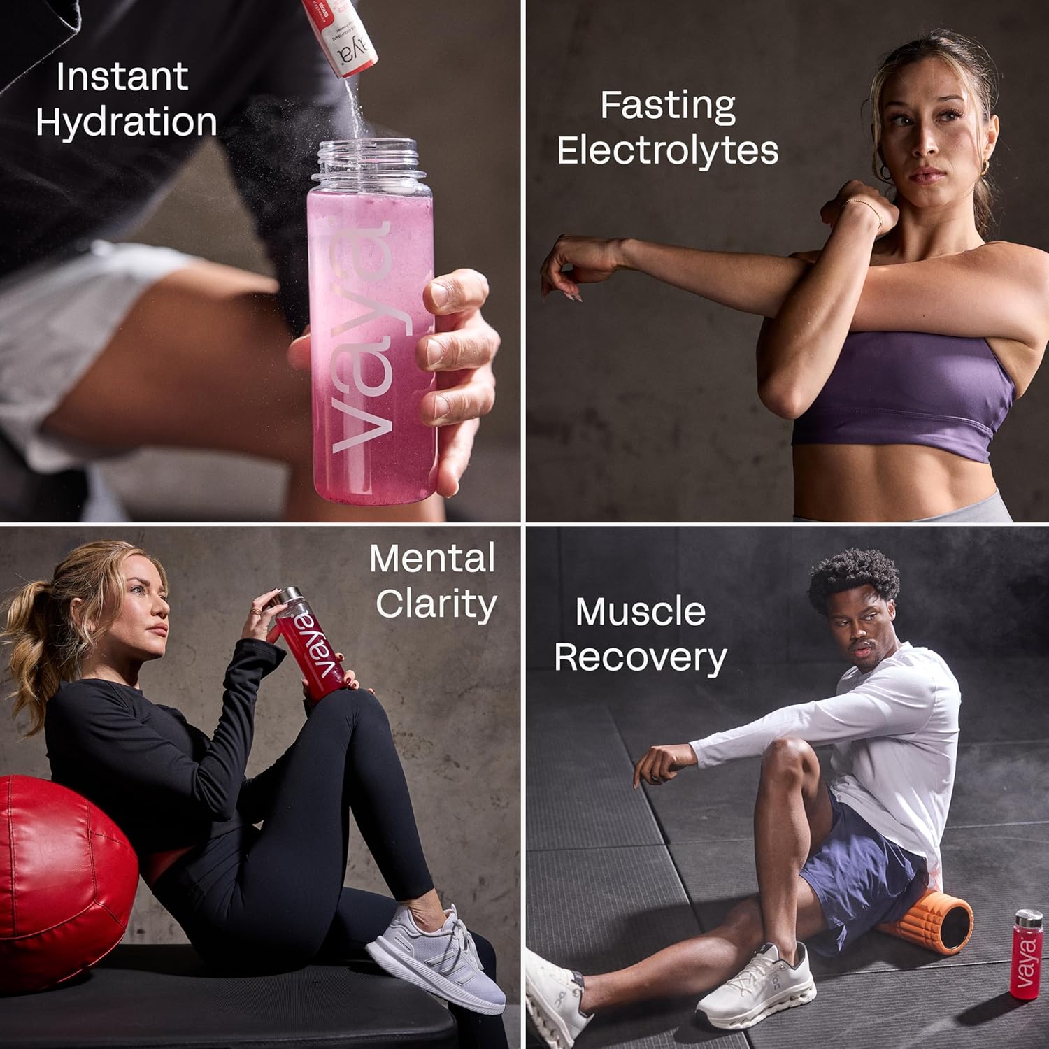 Vaya - Sugar Free Electrolyte Powder Packets – Give Your Body Instant Hydration - with Fasting Electrolytes - Variety Pack - 24 Pack, Raspberry, Grape, Lemon Lime, Watermelon
