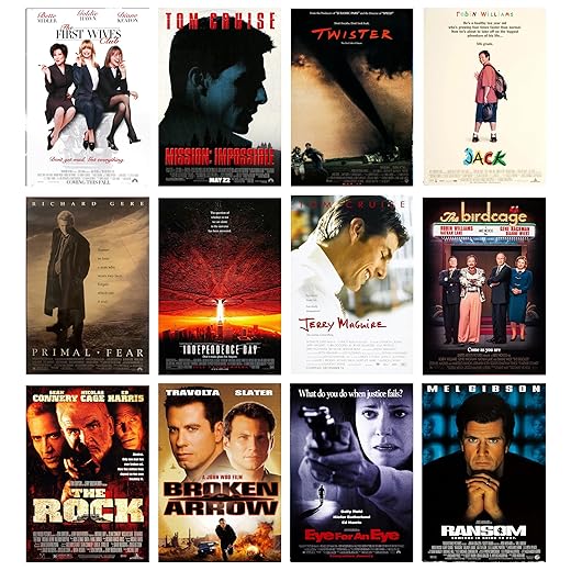 ArtDirect GalleryPack Wall Art – 12 Unframed 8x12 Movie Poster Prints from 1996, Collectible Décor for Home or Office