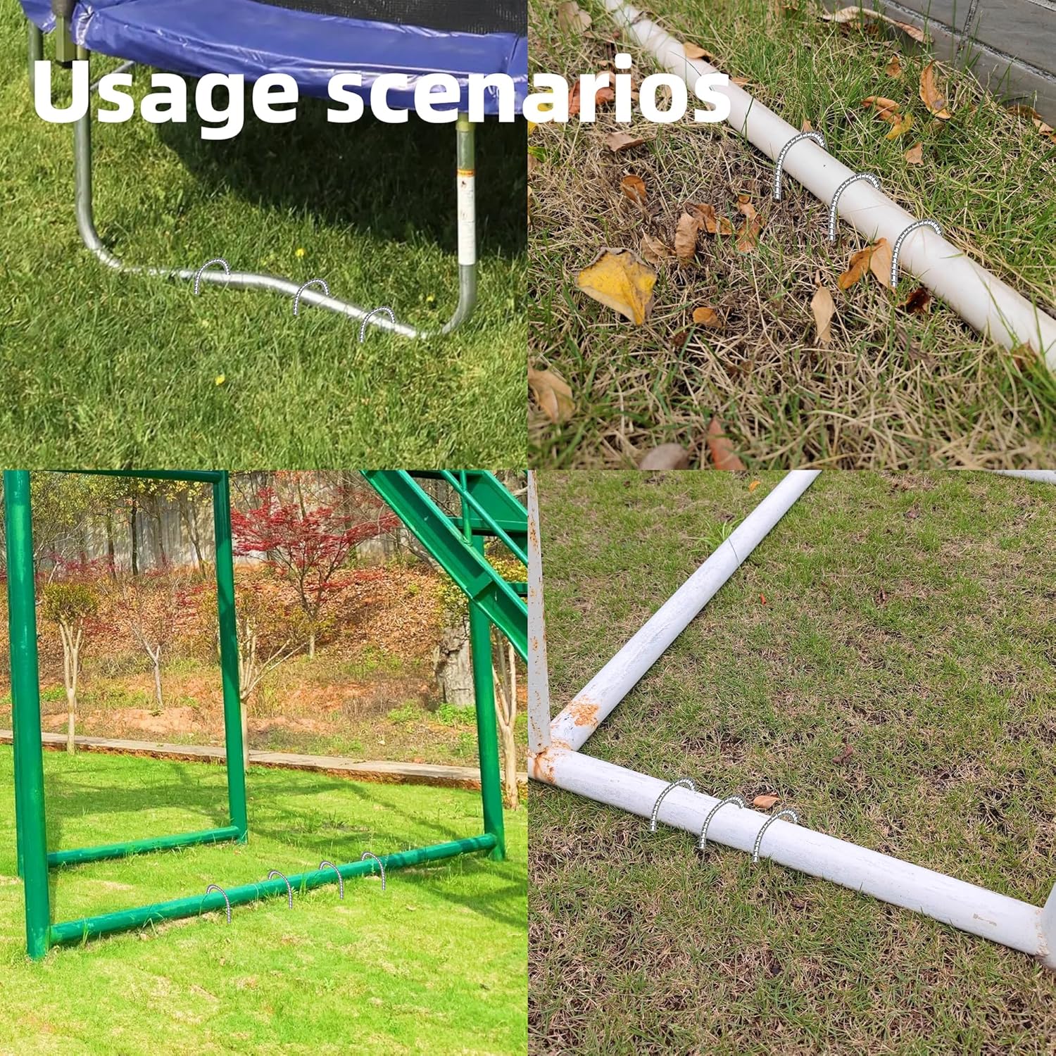 20 Pack Ground Garden Rebar Stakes Rebar 12 Inch Anti-Rust Galvanized Steel J Shape Hook Heavy Duty Ground Anchors for Tents, Position Kits,Fences, and Trampolines Landscape Fabric