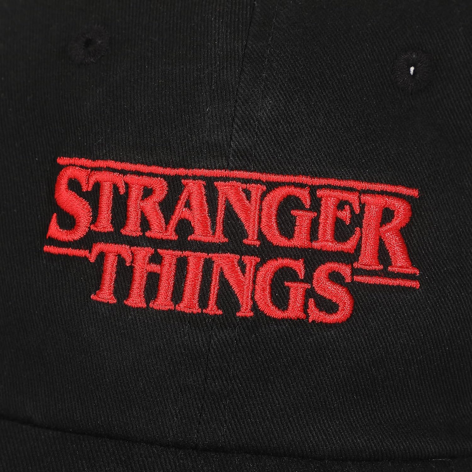 Bioworld Stranger Things Logo Black Unstructured Baseball Cap - Image 2