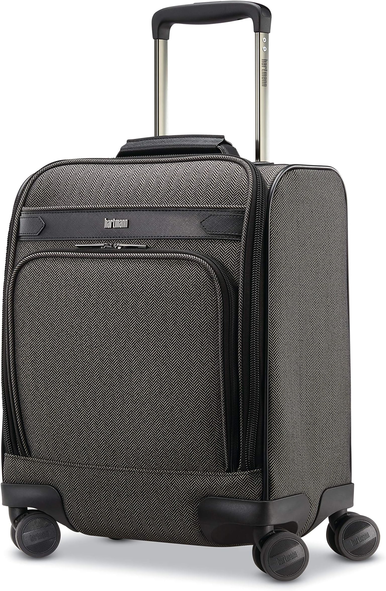 HartmannHerringbone Deluxe Underseat Carry On Spinner, Black
