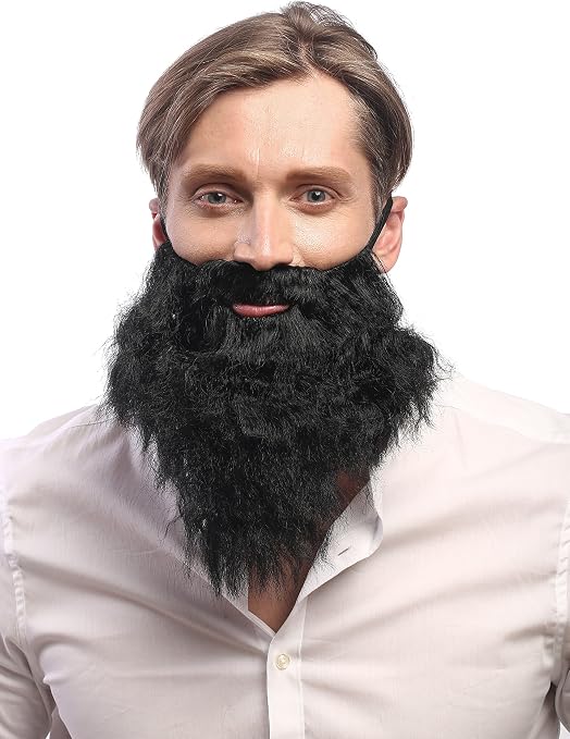Barba Larga Gris De Fibra Sintética Para Disfraz – Ideal Para Hipster, Bandido, Profeta O Moisés En Carnaval Y Halloween