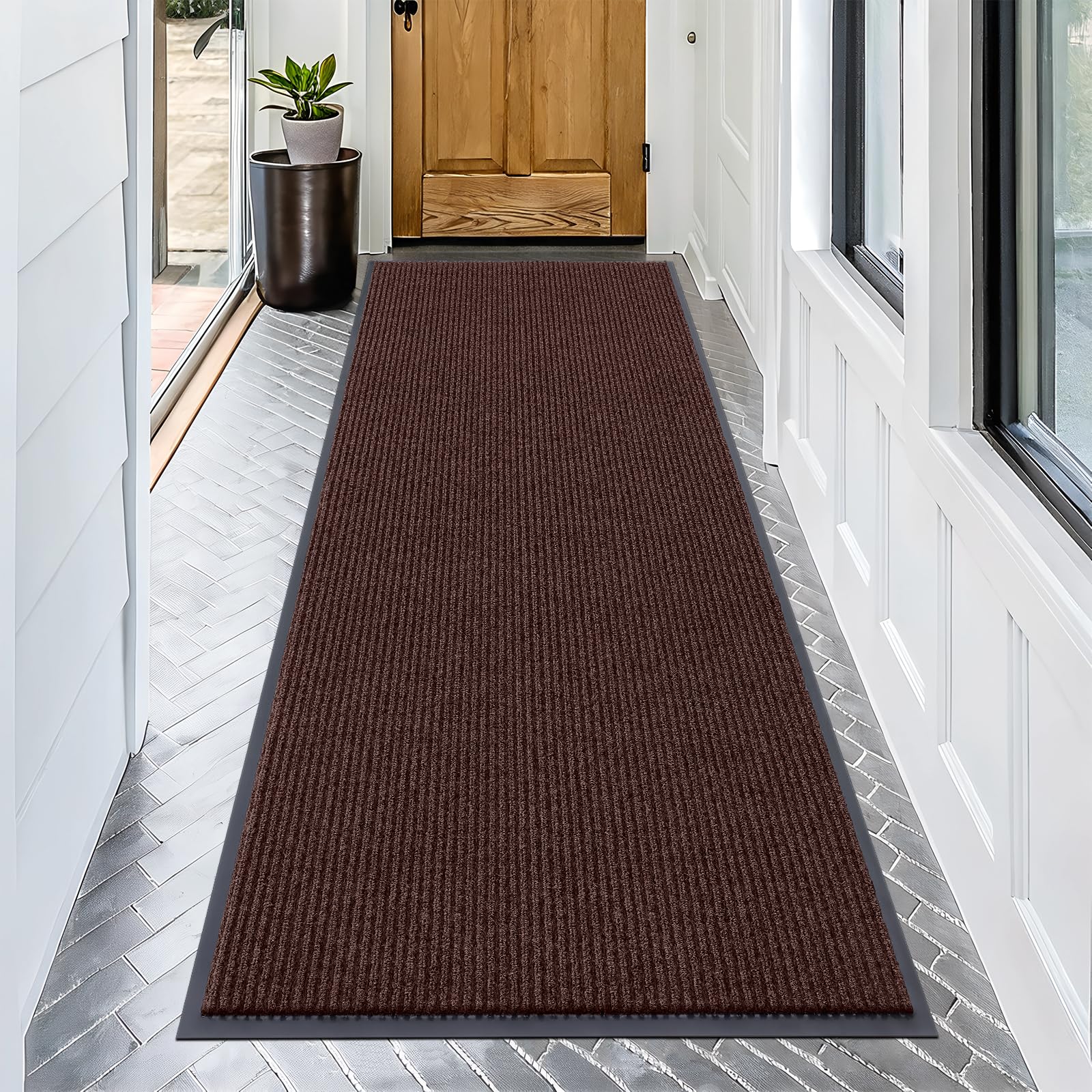 OLANLY Front Door Mat Indoor Outdoor Entrance, Waterproof Heavy Duty Doormat, Fade Resistant, Low Profile, Easy Clean Patio Porch Welcome Floor Mats for Entry, 29.5x17, Beige — view 29