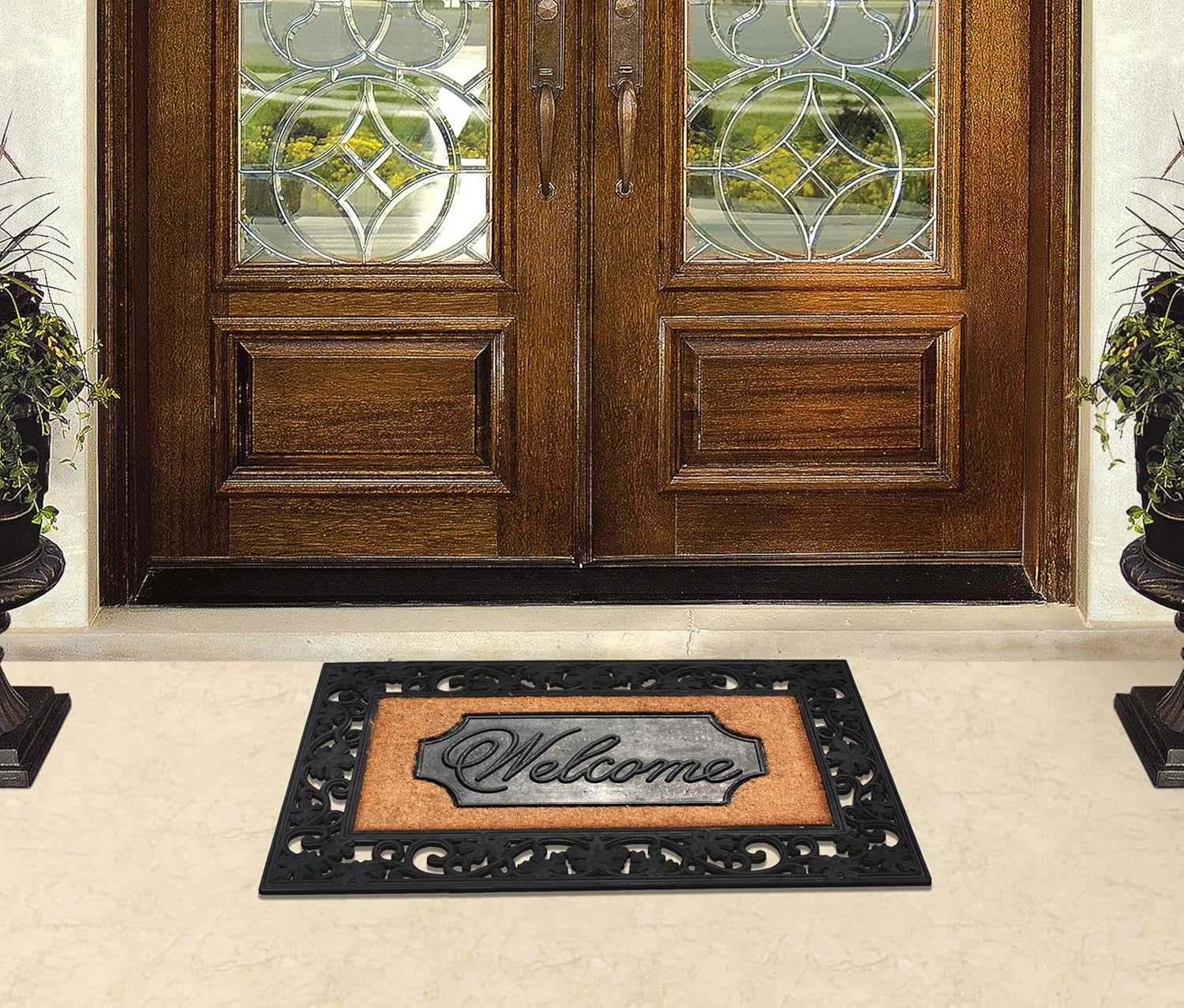 A1HC Natural Coir and Rubber Doormat 23" x 38", Heavy Duty, Thick Durable Front Door Mat for Outside Entrance, Easy to Clean, Long Lasting Entryway Doormats