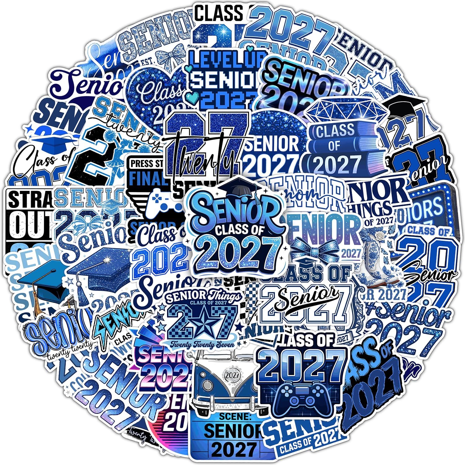 Senior 2027 Graduation Stickers - 50 Pcs Class of 2027 Stickers for College