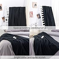 Vista 4 de NTBAY Manta de punto de cable de 100 % algodón puro, súper suave y cálida de 51 x 67, manta tejida para sofá, silla, cama, extra acogedora, lavable