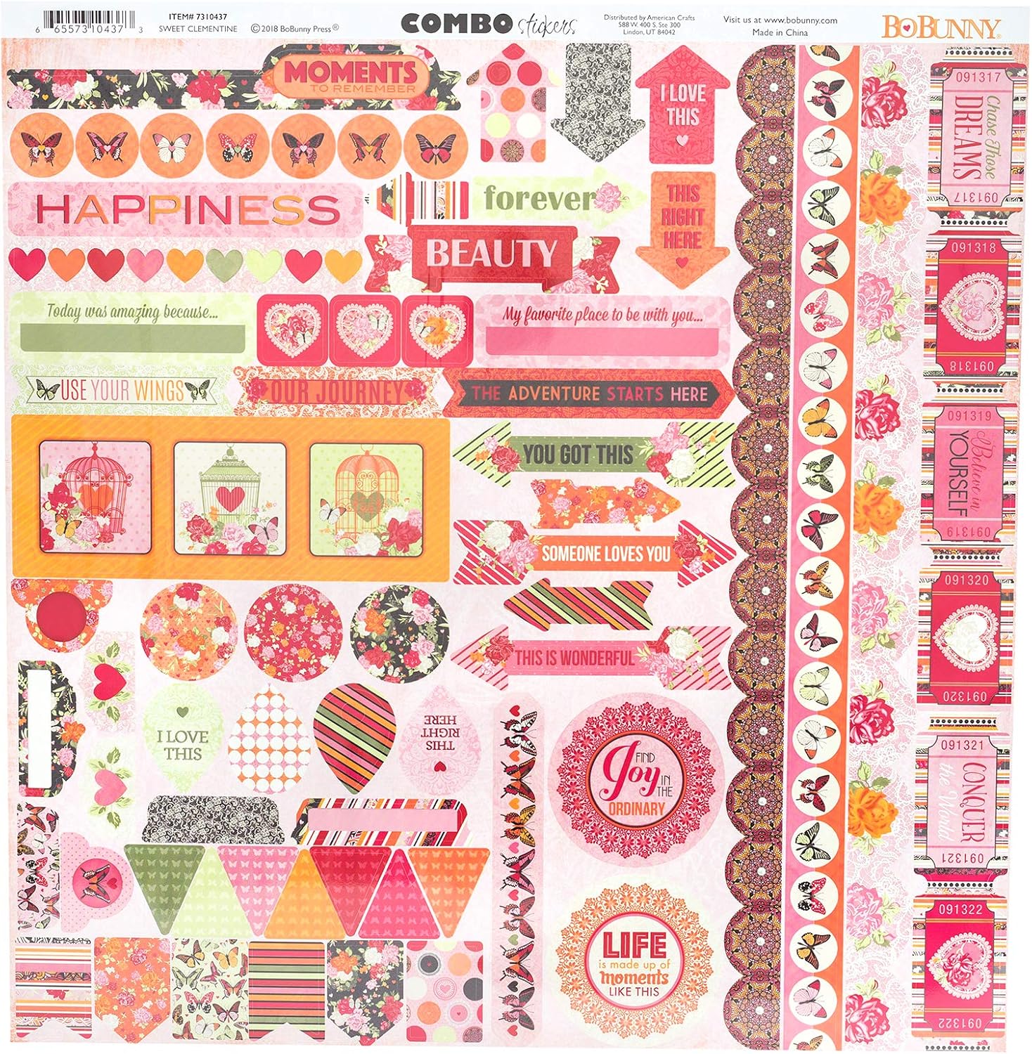 Bo Bunny Stickers, Multi