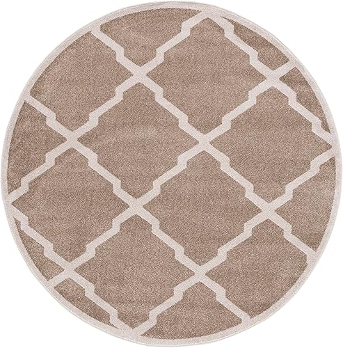 Vista 23 de Safavieh Amherst Collection amt421b Gris Claro y Beige Interior/exterior Area Rug, Polipropileno