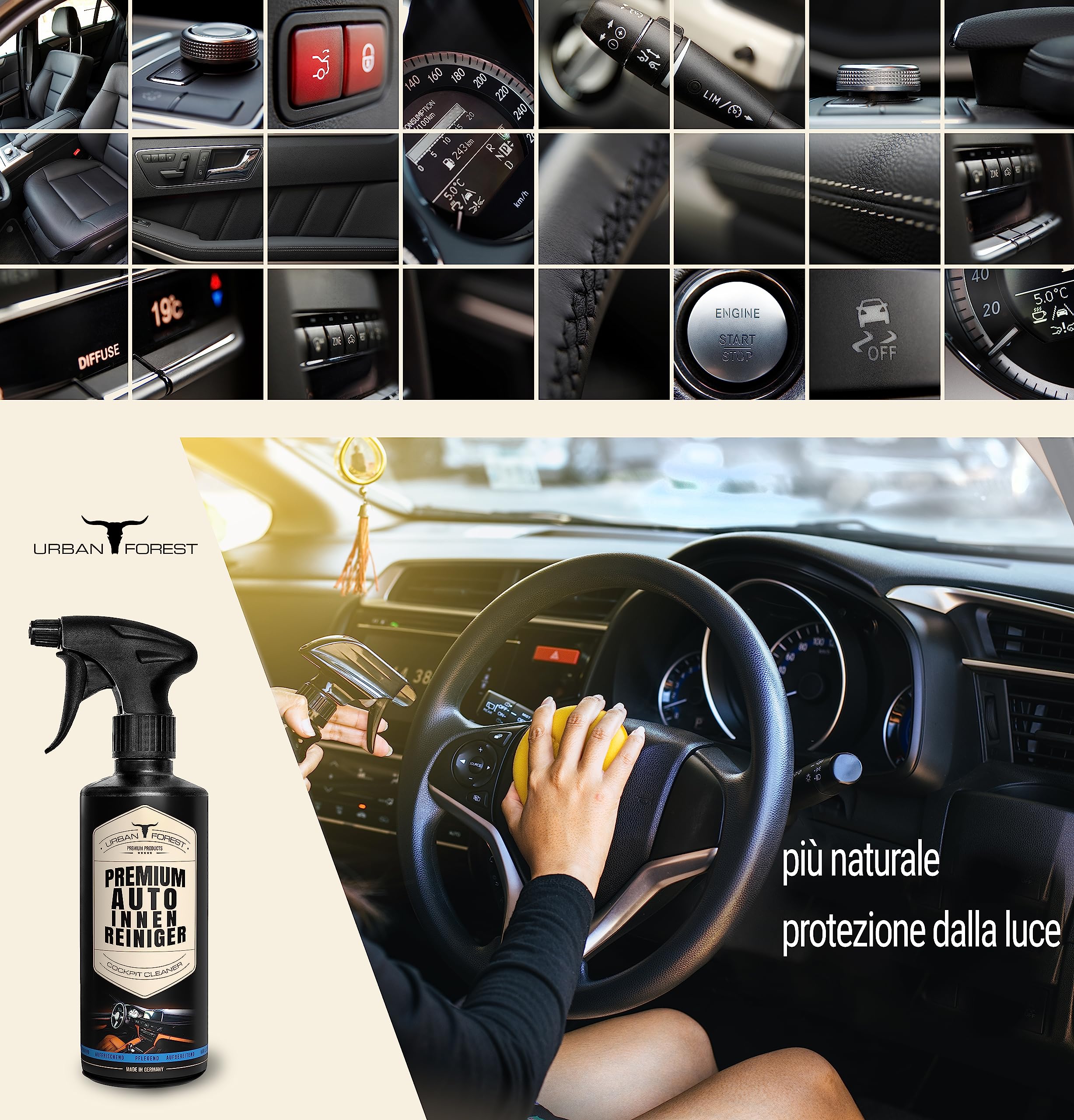 Set Detergente Auto VALORI - Interni, Cerchioni E Smacchiatore - Prodotto In Germania - Urban Forest - Foto 11