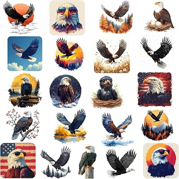 McEtt Eagle Sticker Sheets 5 Pack 105 Bald Eagle Bird Stickers