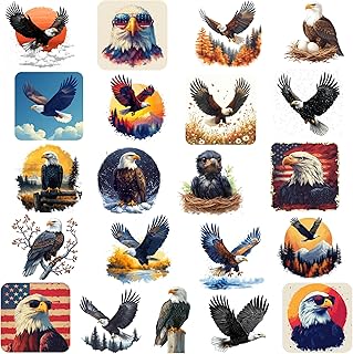 Eagle Sticker Sheets - Cute Bald Eagle Stickers for Kids Teens Students - 5 Sheet Pack (105 Pieces) - Classrooms, Party Favors, Water Bottles, Laptops