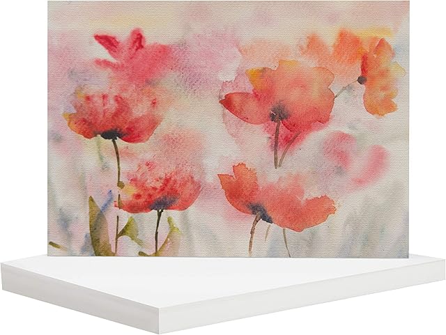 Belle Vous White A2 Watercolour Paper (50 Sheets) 200 GSM Cold Press Water Colour Painting Sheets - Suitable for Beginners to Expert Painters