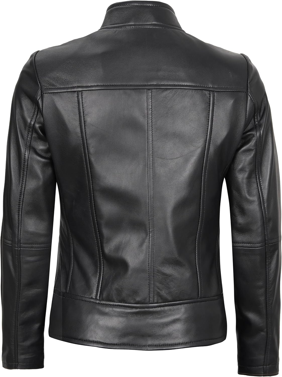 Decrum Womens Leather Jacket - Real Lambskin Cafe Racer Style Leather Jackets for Women - Image 5