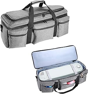 ProCase Tasche für Cricut Maker 3 Explore 3 Explore Air 2/Air Silhouette Cameo 4/3 Plotter Bag Robuste Aufbewahrungstasche Tragetasche für Stanzer -Grau
