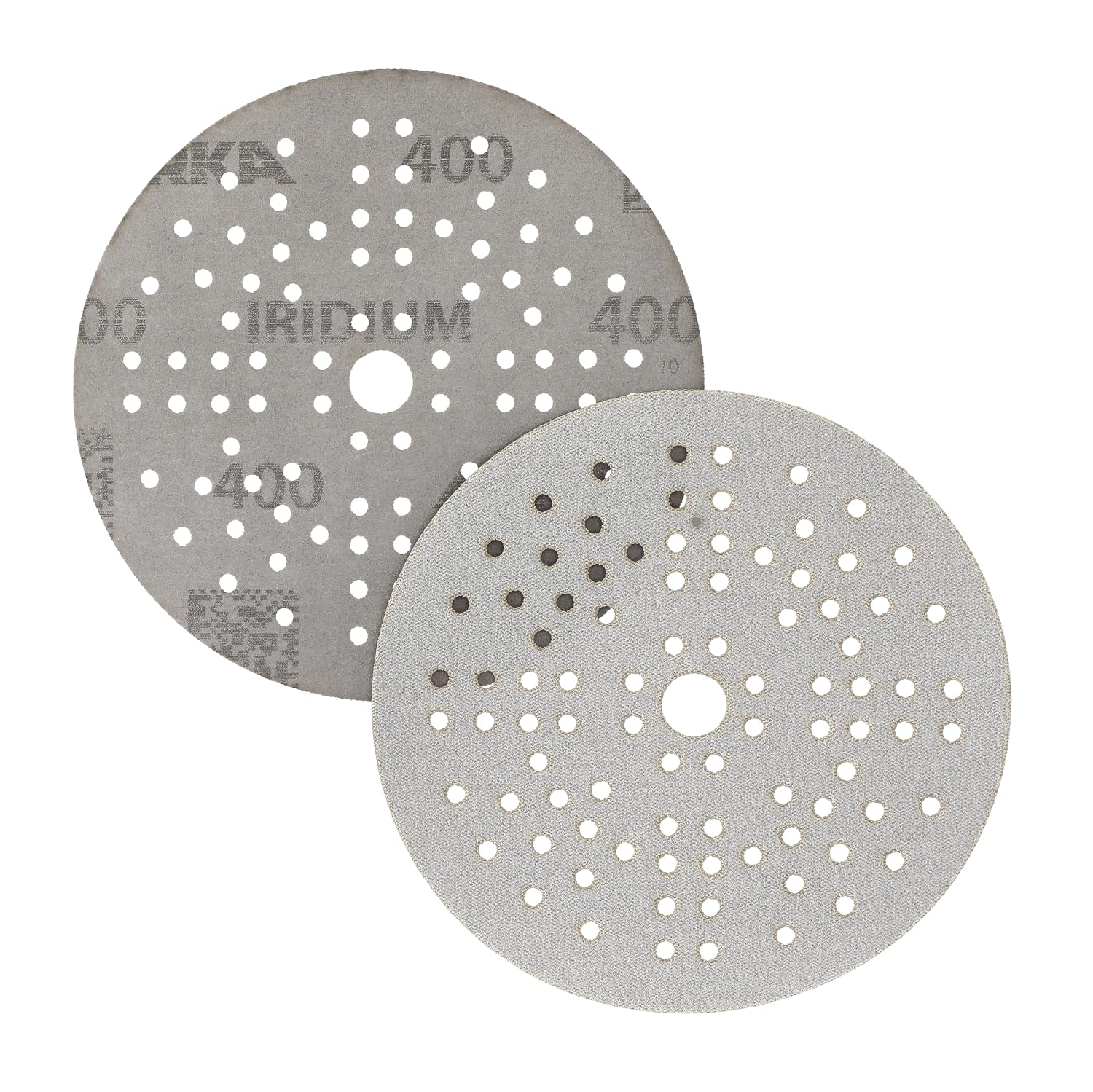 Mirka Iridium 5-Inch Sandpaper Discs – 400 Grit, 50-Pack Hook & Loop Discs for Automotive, Wood, Metal, Plastic, Wall & Body Sanding – Premium Ceramic/Aluminum Oxide, Clog-Resistant, Multi-Hole Design